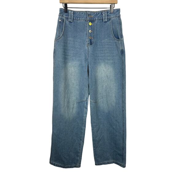 Vivienne Westwood High Rise Wide Leg Button Fly Jeans Sz Large - Picture 3 of 11